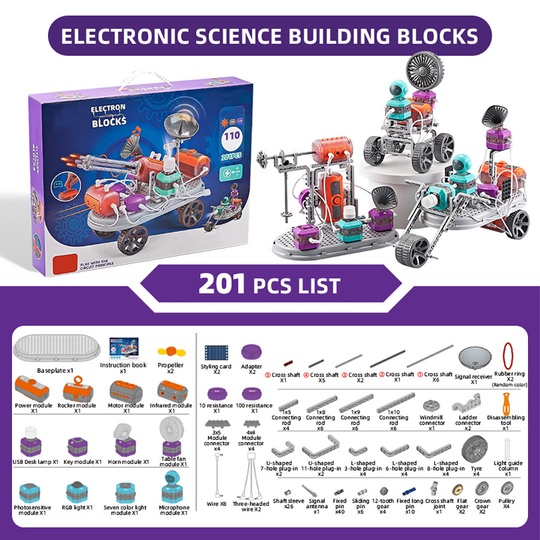 Circuit Master STEM Bouwblokken Kit | 100+ Projecten Elektronisch Montage-Experimenteerspeelgoed