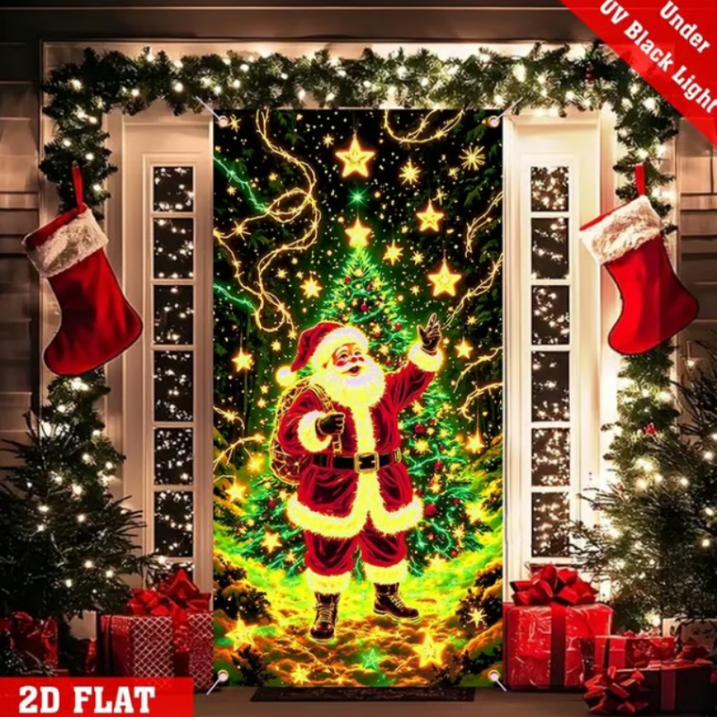 🏆Flash Sale⚡8K+ SOLD! Almost Gone-💥Fluorescent Christmas Door Cover Party Banner