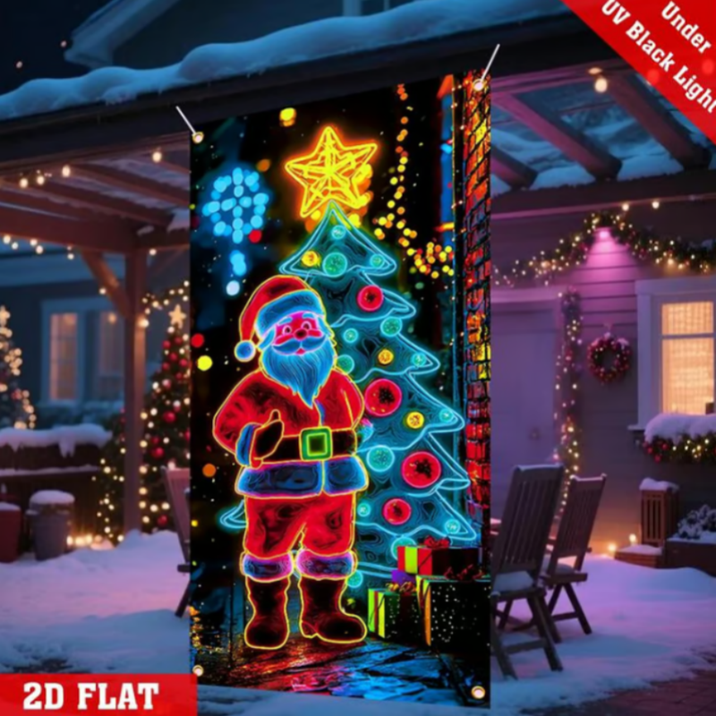🏆Flash Sale⚡8K+ SOLD! Almost Gone-💥Fluorescent Christmas Door Cover Party Banner