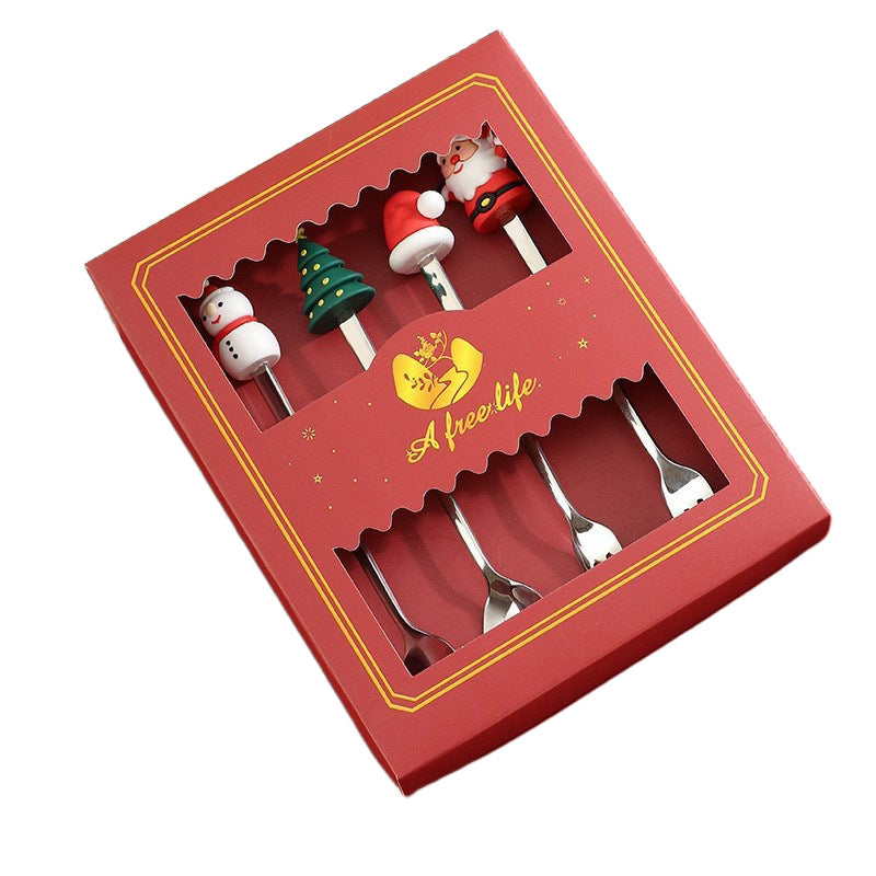 Creative Christmas Series Stainless Steel Fork and Spoon Set
