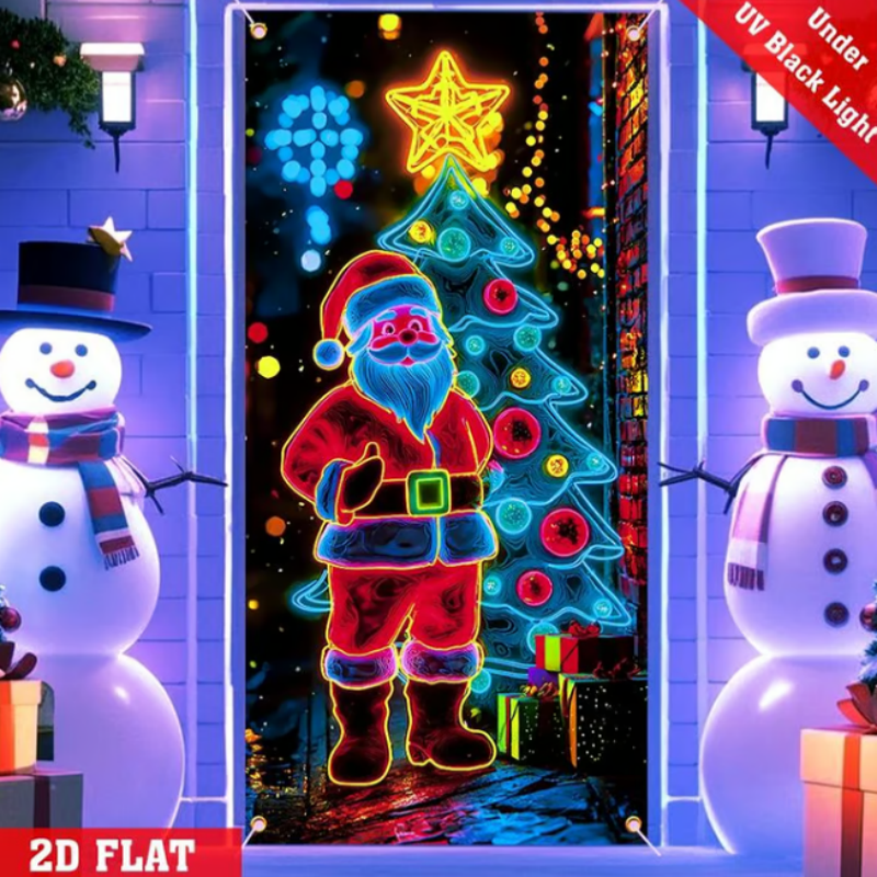 🏆Flash Sale⚡8K+ SOLD! Almost Gone-💥Fluorescent Christmas Door Cover Party Banner
