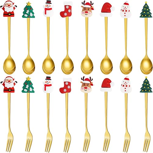 Creative Christmas Series Stainless Steel Fork and Spoon Set