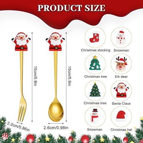 Creative Christmas Series Stainless Steel Fork and Spoon Set