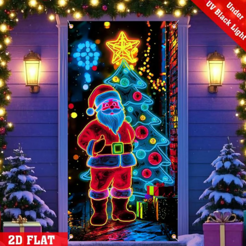 🏆Flash Sale⚡8K+ SOLD! Almost Gone-💥Fluorescent Christmas Door Cover Party Banner