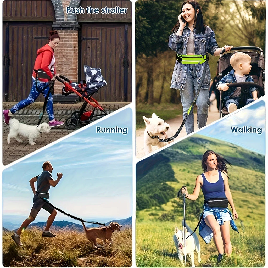 Reversible dog leash with zippered pouch