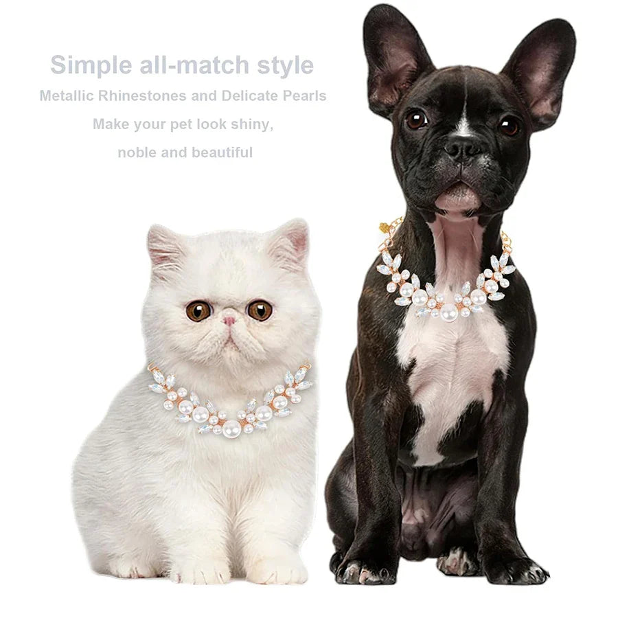 Pet Wedding Pearls Collar