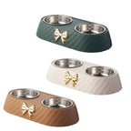 Pet Bow-tie Food Bowl Stainless Steel