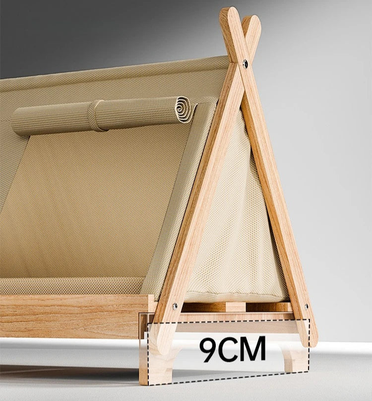 Cat Bed with Window Wooden Cat Tent
