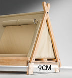 Cat Bed with Window Wooden Cat Tent
