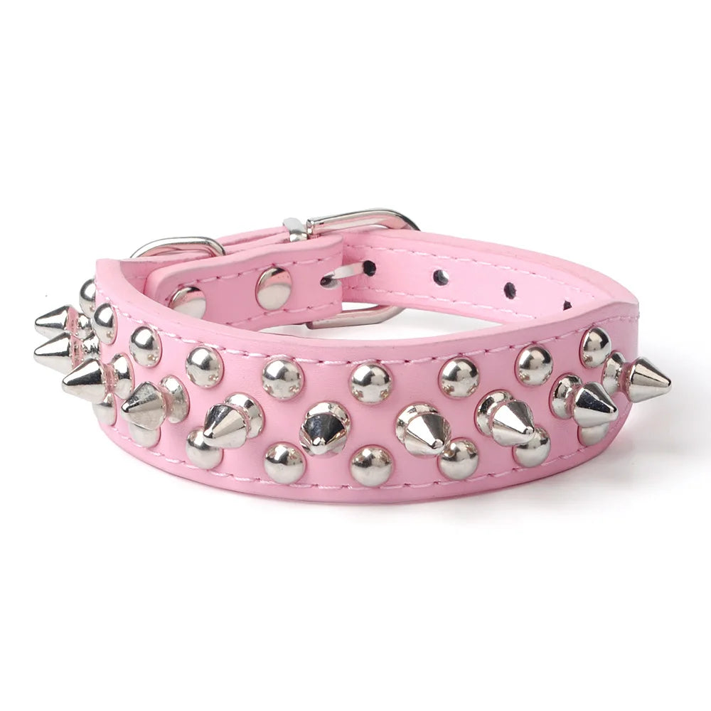 Pet Punk Rivet Spiked Collar