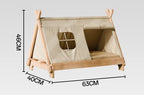 Cat Bed with Window Wooden Cat Tent