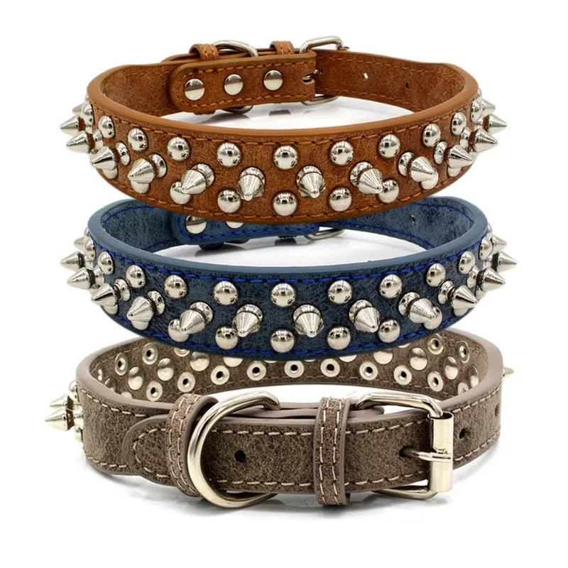 Pet Punk Rivet Spiked Collar