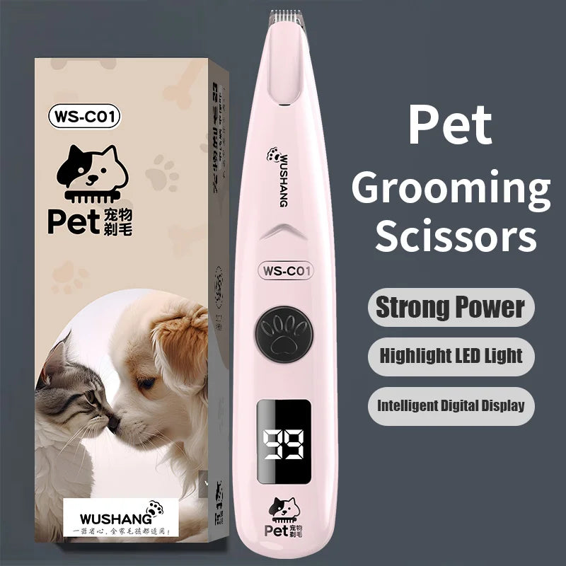 Pet Dog Electric Trimmer with LED Light Waterproof