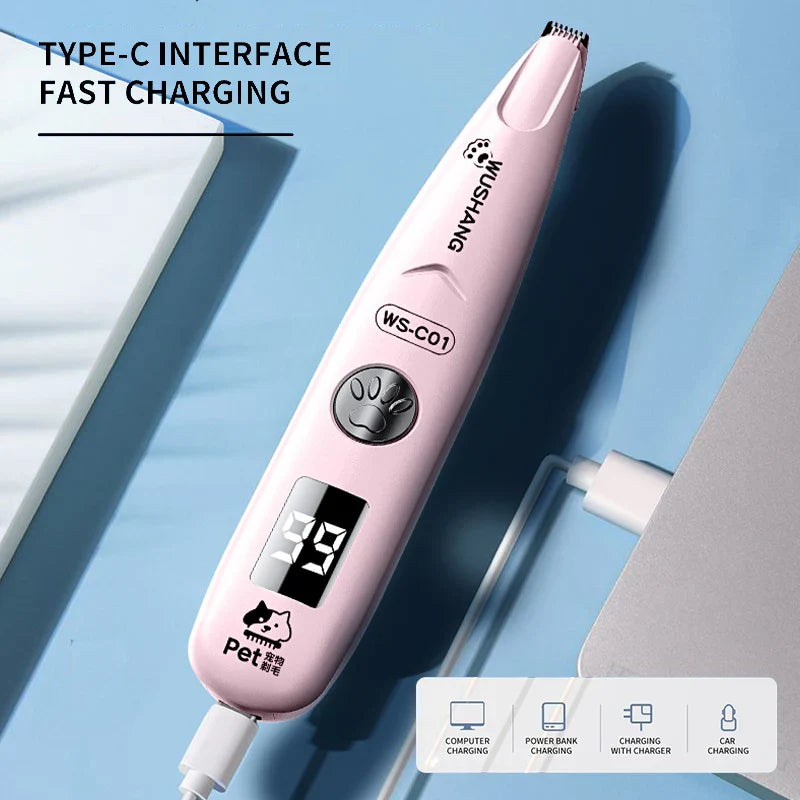 Pet Dog Electric Trimmer with LED Light Waterproof