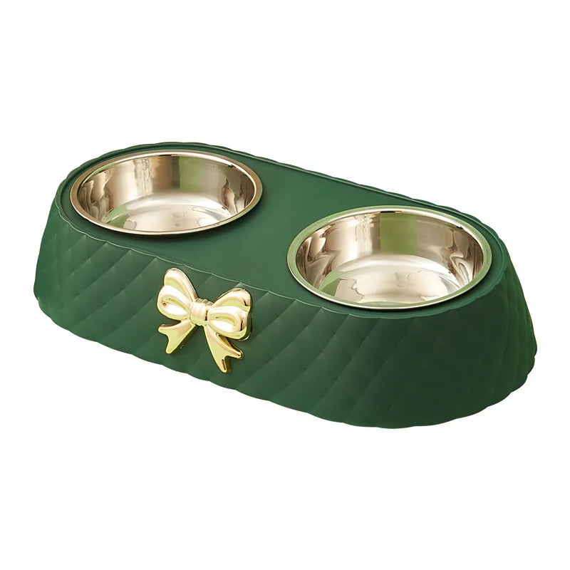 Pet Bow-tie Food Bowl Stainless Steel