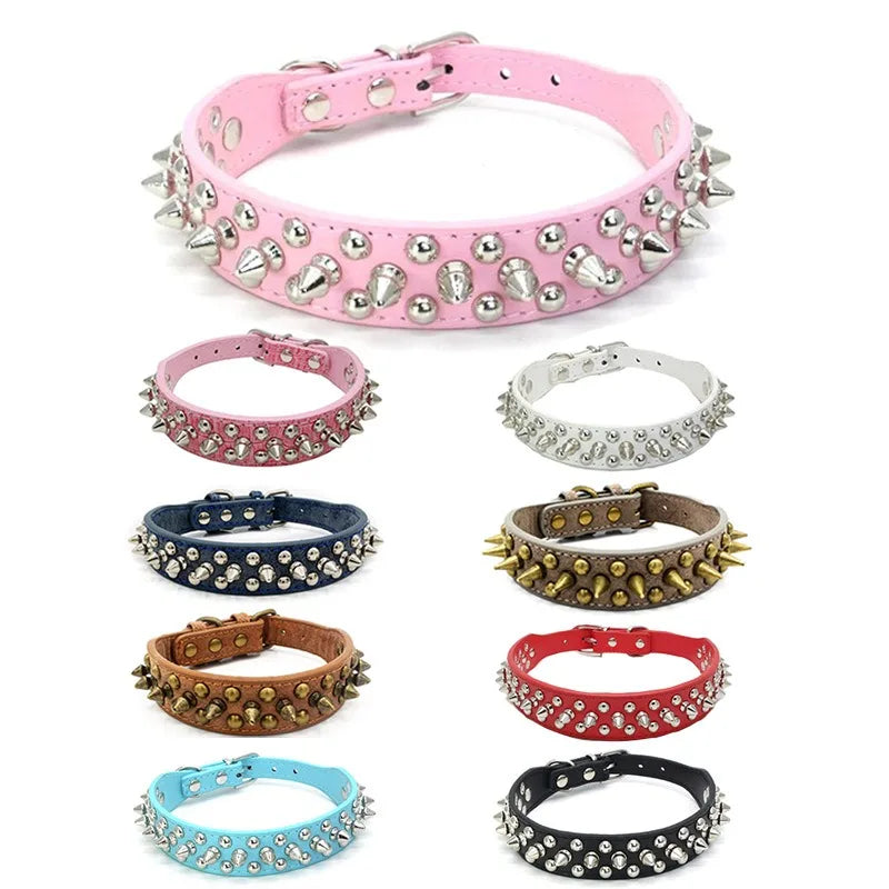 Pet Punk Rivet Spiked Collar