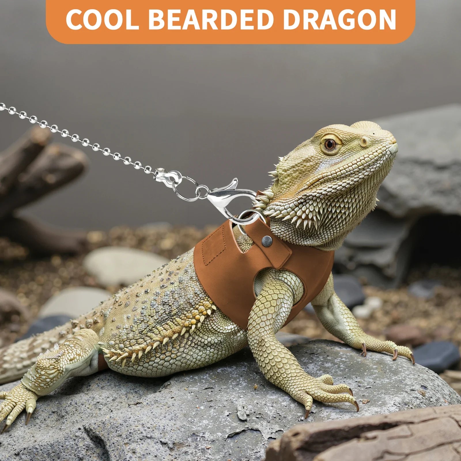 6.5FT Leash with 3 Adjustable Soft Harnesses for small pets