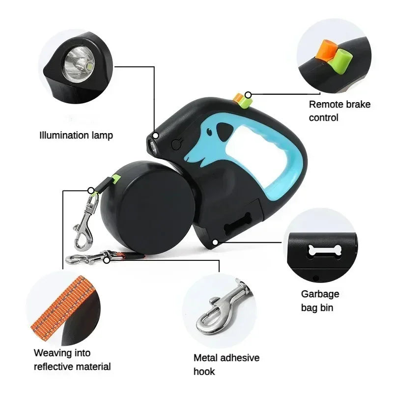 Portable Rotating Retractable Pet Leash