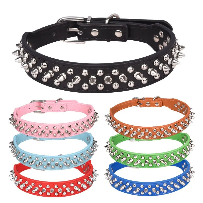Pet Punk Rivet Spiked Collar