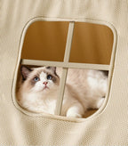 Cat Bed with Window Wooden Cat Tent