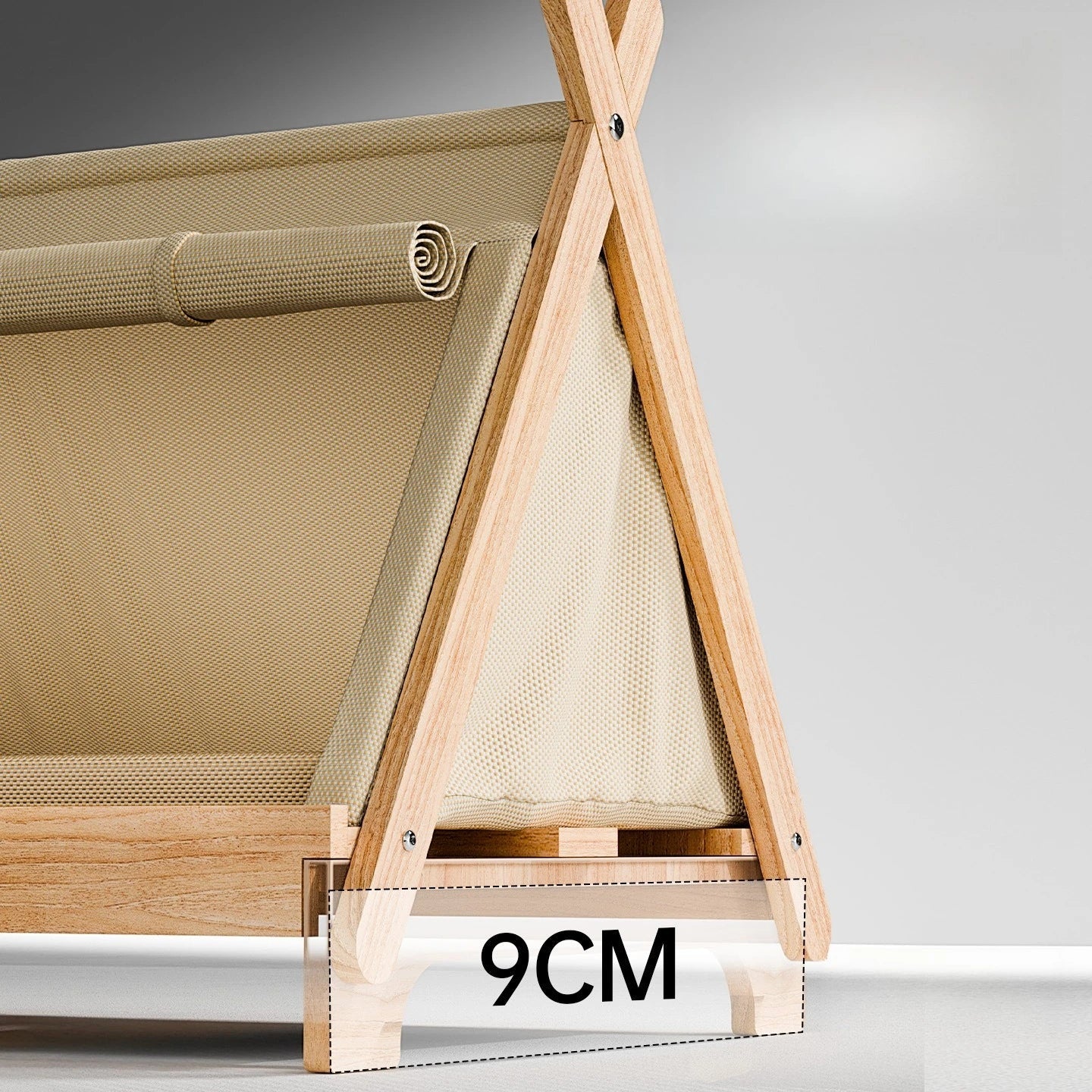 Cat Bed with Window Wooden Cat Tent