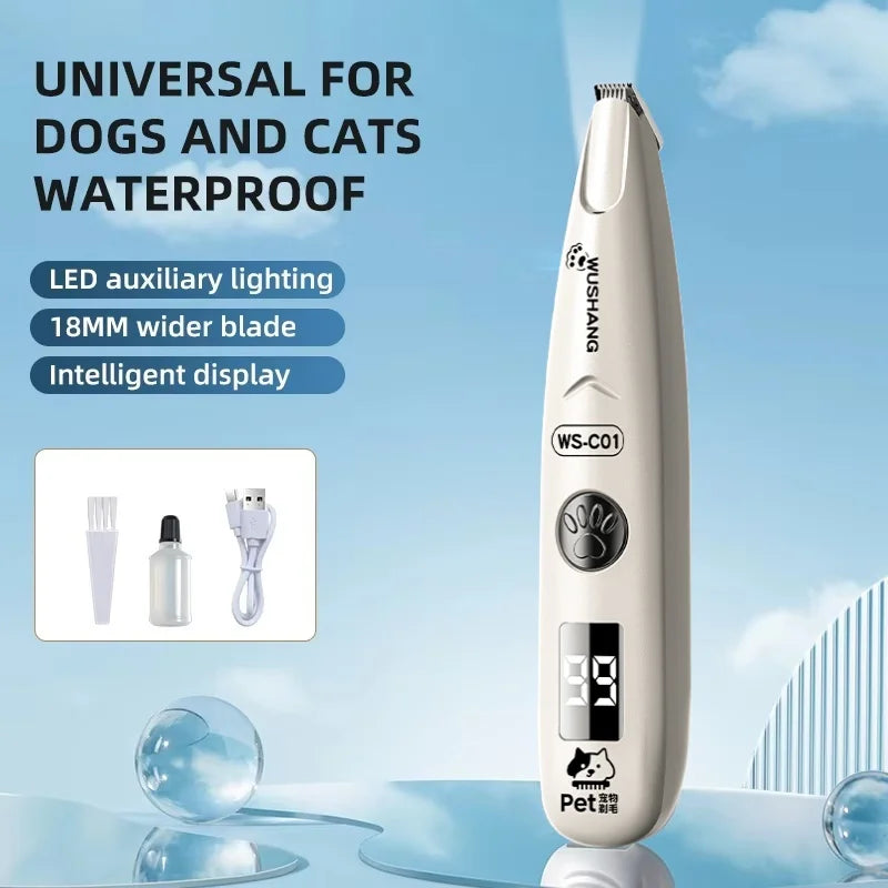 Pet Dog Electric Trimmer with LED Light Waterproof