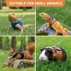 6.5FT Leash with 3 Adjustable Soft Harnesses for small pets