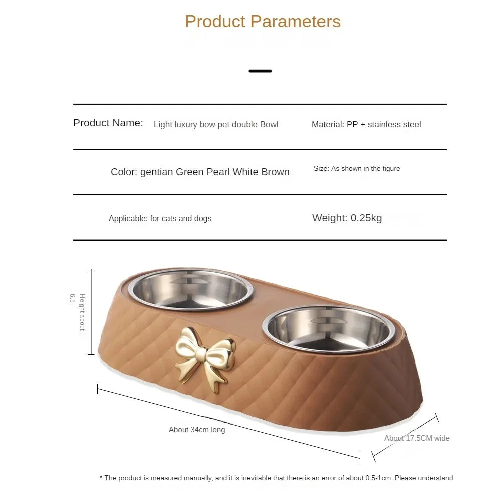 Pet Bow-tie Food Bowl Stainless Steel