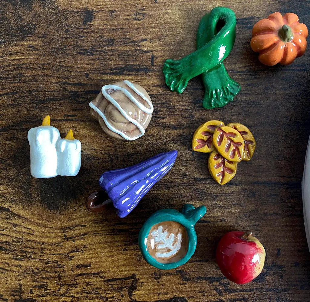 Handmade Clock with Seasonal Magnet Charms