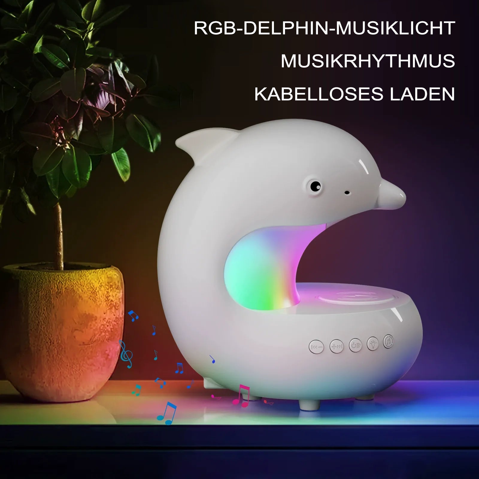 Delfin Drahtloses Lade-Sound & Licht All-in-One-Gerät